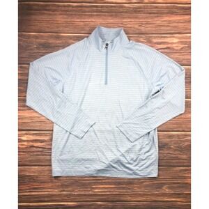 Croft & Barrow Mens‎ Size Medium Blue Striped 1/4 Zip Long Sleeve Athletic Top